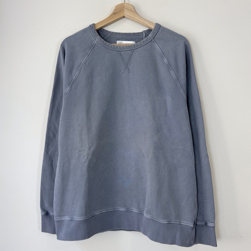 Officine Generale Paris 6 Blue Blank Designer Crewneck Sweatshirt - XL